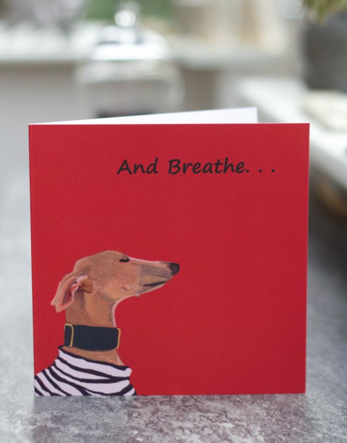 Digital 148mm square 'And Breathe' greetings card