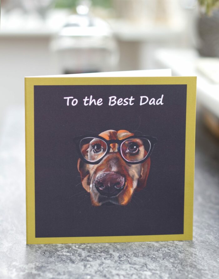 Digital 148mm square 'Best Dad' greetings card