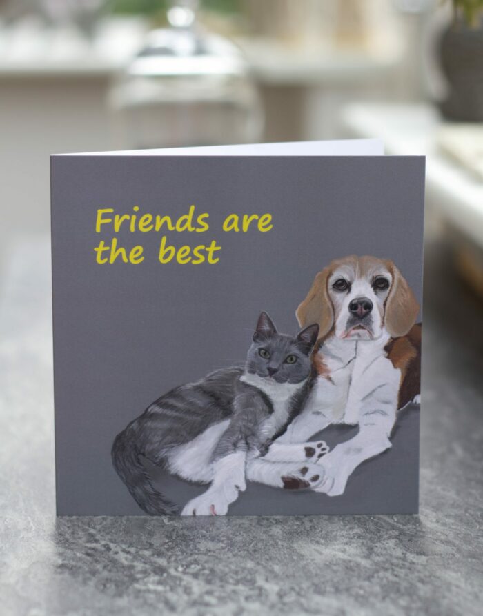 148mm square 'Friends are Best' greetings card