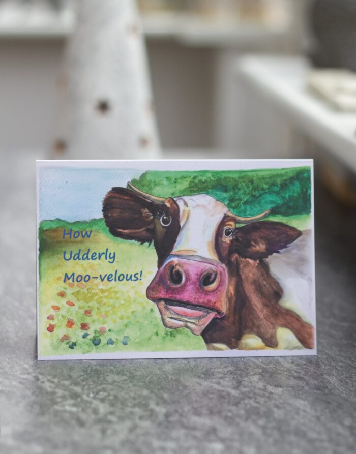 Digital A6 'Udderly Moovellous' greetings card