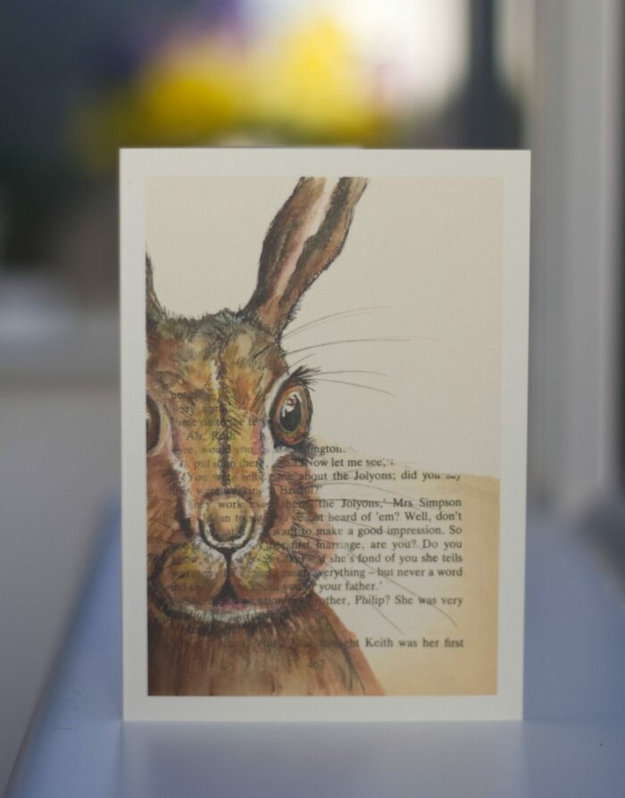 A6 collage 'March Hare' greetings card