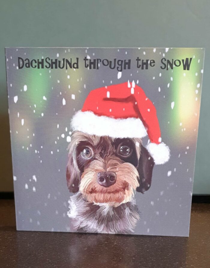 Xmas Greeting cards by Raspberryspudwhistle – Dachshund through the snow